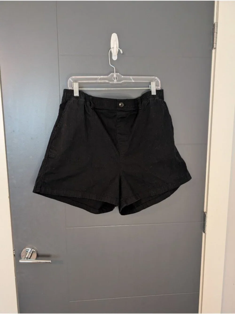 Madewell Utility Shorts Womens Medium Black Twill Pull On Pockets Casual - XL